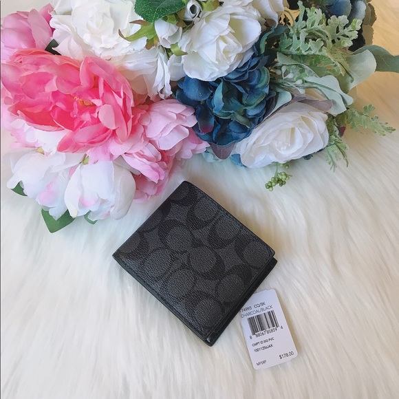 Coach Men’s Compact ID Signature Wallet F74993 - Picture 3 of 7